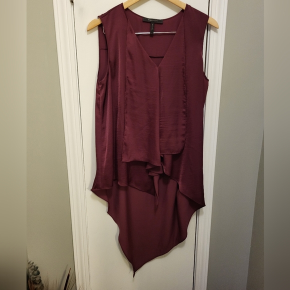 Revolve BCBGMaxAzria Cyprien Flowy Tank in Bordeaux Size Medium - Picture 3 of 7